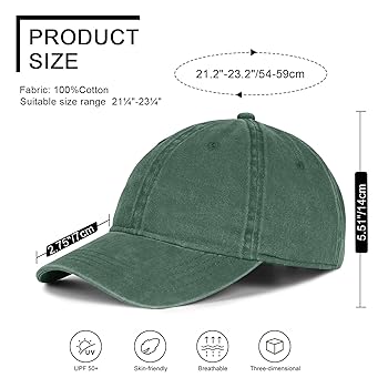 Cooltto Vintage Washed Distressed Baseball Cap Unstructured